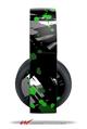 Vinyl Decal Skin Wrap compatible with Original Sony PlayStation 4 Gold Wireless Headphones Abstract 02 Green (PS4 HEADPHONES NOT INCLUDED)