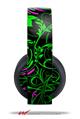 Vinyl Decal Skin Wrap compatible with Original Sony PlayStation 4 Gold Wireless Headphones Twisted Garden Green and Hot Pink (PS4 HEADPHONES NOT INCLUDED)