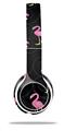 WraptorSkinz Skin Decal Wrap compatible with Beats Solo 2 WIRED Headphones Flamingos on Black Skin Only (HEADPHONES NOT INCLUDED)