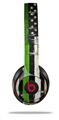 WraptorSkinz Skin Decal Wrap compatible with Beats Solo 2 WIRED Headphones Painted Faded and Cracked Green Line USA American Flag Skin Only (HEADPHONES NOT INCLUDED)