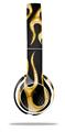 WraptorSkinz Skin Decal Wrap compatible with Beats Solo 2 WIRED Headphones Metal Flames Yellow Skin Only (HEADPHONES NOT INCLUDED)