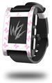 Pastel Butterflies Pink on White - Decal Style Skin fits original Pebble Smart Watch (WATCH SOLD SEPARATELY)