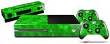 Triangle Mosaic Green - Holiday Bundle Decal Style Skin fits XBOX One Console Original, Kinect and 2 Controllers (XBOX SYSTEM NOT INCLUDED)