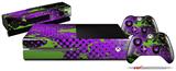 Halftone Splatter Green Purple - Holiday Bundle Decal Style Skin fits XBOX One Console Original, Kinect and 2 Controllers (XBOX SYSTEM NOT INCLUDED)