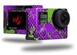 Halftone Splatter Green Purple - Decal Style Skin fits GoPro Hero 4 Silver Camera (GOPRO SOLD SEPARATELY)