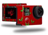 Christmas Holly Leaves on Red - Decal Style Skin fits GoPro Hero 4 Silver Camera (GOPRO SOLD SEPARATELY)