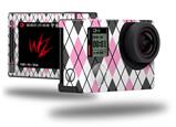 Argyle Pink and Gray - Decal Style Skin fits GoPro Hero 4 Silver Camera (GOPRO SOLD SEPARATELY)