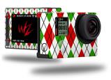 Argyle Red and Green - Decal Style Skin fits GoPro Hero 4 Silver Camera (GOPRO SOLD SEPARATELY)