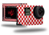 Checkered Canvas Red and White - Decal Style Skin fits GoPro Hero 4 Silver Camera (GOPRO SOLD SEPARATELY)