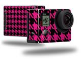 Houndstooth Hot Pink on Black - Decal Style Skin fits GoPro Hero 4 Black Camera (GOPRO SOLD SEPARATELY)