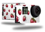 Strawberries on White - Decal Style Skin fits GoPro Hero 4 Black Camera (GOPRO SOLD SEPARATELY)