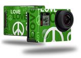 Love and Peace Green - Decal Style Skin fits GoPro Hero 4 Black Camera (GOPRO SOLD SEPARATELY)
