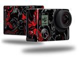 Twisted Garden Gray and Red - Decal Style Skin fits GoPro Hero 4 Black Camera (GOPRO SOLD SEPARATELY)