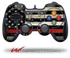 Painted Faded and Cracked Red Line USA American Flag - Decal Style Skin fits Logitech F310 Gamepad Controller (CONTROLLER NOT INCLUDED)
