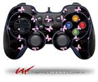 Pastel Butterflies Pink on Black - Decal Style Skin fits Logitech F310 Gamepad Controller (CONTROLLER NOT INCLUDED)