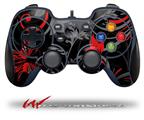 Twisted Garden Gray and Red - Decal Style Skin fits Logitech F310 Gamepad Controller (CONTROLLER NOT INCLUDED)