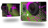 Halftone Splatter Hot Pink Green - Decal Style Skin fits GoPro Hero 3+ Camera (GOPRO NOT INCLUDED)