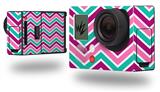 Zig Zag Teal Pink Purple - Decal Style Skin fits GoPro Hero 3+ Camera (GOPRO NOT INCLUDED)