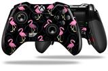 Flamingos on Black - Decal Style Skin fits Microsoft XBOX One ELITE Wireless Controller (CONTROLLER NOT INCLUDED)