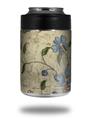 Skin Decal Wrap for Yeti Colster, Ozark Trail and RTIC Can Coolers - Flowers and Berries Blue (COOLER NOT INCLUDED)