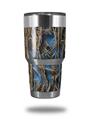 Skin Decal Wrap for Yeti Tumbler Rambler 30 oz WraptorCamo Grassy Marsh Camo Neon Blue (TUMBLER NOT INCLUDED)