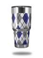 Skin Decal Wrap for Yeti Tumbler Rambler 30 oz Argyle Blue and Gray (TUMBLER NOT INCLUDED)