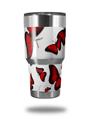 Skin Decal Wrap for Yeti Tumbler Rambler 30 oz Butterflies Red (TUMBLER NOT INCLUDED)