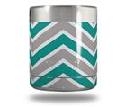 Skin Decal Wrap for Yeti Rambler Lowball - Zig Zag Teal and Gray (CUP NOT INCLUDED)