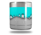 Skin Decal Wrap for Yeti Rambler Lowball - Ripped Colors Neon Teal Gray (CUP NOT INCLUDED)
