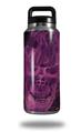 Skin Decal Wrap for Yeti Rambler Bottle 36oz Flaming Fire Skull Hot Pink Fuchsia (YETI NOT INCLUDED)