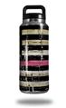 Skin Decal Wrap for Yeti Rambler Bottle 36oz Painted Faded and Cracked Pink Line USA American Flag (YETI NOT INCLUDED)