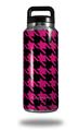 Skin Decal Wrap for Yeti Rambler Bottle 36oz Houndstooth Hot Pink on Black (YETI NOT INCLUDED)