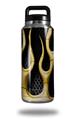 Skin Decal Wrap for Yeti Rambler Bottle 36oz Metal Flames Yellow (YETI NOT INCLUDED)