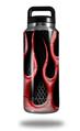 Skin Decal Wrap for Yeti Rambler Bottle 36oz Metal Flames Red (YETI NOT INCLUDED)