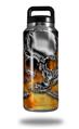 Skin Decal Wrap for Yeti Rambler Bottle 36oz Chrome Skull on Fire (YETI NOT INCLUDED)