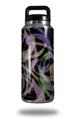 Skin Decal Wrap for Yeti Rambler Bottle 36oz Neon Swoosh on Black (YETI NOT INCLUDED)