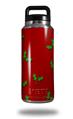 Skin Decal Wrap for Yeti Rambler Bottle 36oz Christmas Holly Leaves on Red (YETI NOT INCLUDED)