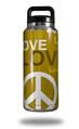 Skin Decal Wrap for Yeti Rambler Bottle 36oz Love and Peace Yellow (YETI NOT INCLUDED)