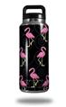 Skin Decal Wrap for Yeti Rambler Bottle 36oz Flamingos on Black (YETI NOT INCLUDED)