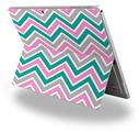 Decal Style Vinyl Skin for Microsoft Surface Pro 4 - Zig Zag Teal Pink and Gray -  (SURFACE NOT INCLUDED)