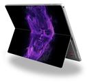 Decal Style Vinyl Skin for Microsoft Surface Pro 4 - Flaming Fire Skull Purple -  (SURFACE NOT INCLUDED)