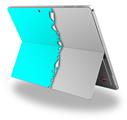 Decal Style Vinyl Skin for Microsoft Surface Pro 4 - Ripped Colors Neon Teal Gray -  (SURFACE NOT INCLUDED)