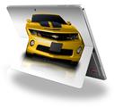 Decal Style Vinyl Skin for Microsoft Surface Pro 4 - 2010 Chevy Camaro Yellow - Black Stripes -  (SURFACE NOT INCLUDED)