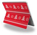 Decal Style Vinyl Skin for Microsoft Surface Pro 4 - Ugly Holiday Christmas Sweater - Christmas Trees Red 01 -  (SURFACE NOT INCLUDED)