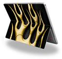 Decal Style Vinyl Skin for Microsoft Surface Pro 4 - Metal Flames Yellow -  (SURFACE NOT INCLUDED)