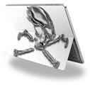 Decal Style Vinyl Skin for Microsoft Surface Pro 4 - Chrome Skull on White -  (SURFACE NOT INCLUDED)