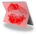Decal Style Vinyl Skin for Microsoft Surface Pro 4 - Big Kiss Lips Red on Pink -  (SURFACE NOT INCLUDED)