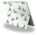 Decal Style Vinyl Skin for Microsoft Surface Pro 4 - Christmas Holly Leaves on White -  (SURFACE NOT INCLUDED)