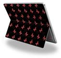 Decal Style Vinyl Skin for Microsoft Surface Pro 4 - Pastel Butterflies Red on Black -  (SURFACE NOT INCLUDED)