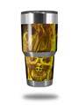 WraptorSkinz Skin Wrap compatible with RTIC 30oz ORIGINAL 2017 AND OLDER Tumblers Flaming Fire Skull Yellow (TUMBLER NOT INCLUDED)